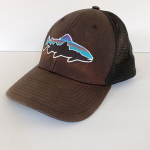 Patagonia Fitz Roy Fish Snapback Trucker Hat w/ Distresses/Fading